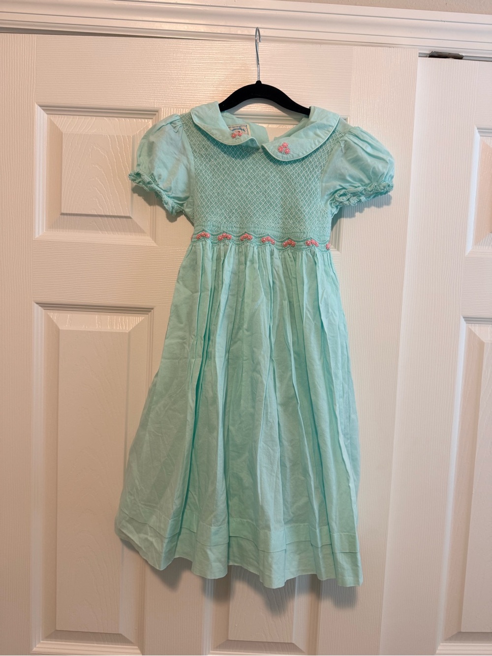 marmellata Smocked Dress with Pink Floral Trim